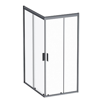 W90G-404-120290-BT Gem Twin Slide 120x90. Душевое ограждение,120x90, профиль Черный мат., стекло про