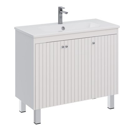 Тумба Lemark ROMANCE 100см под 1 раковину, подвесная/напольная, 3-х дверная, цвет корпуса, фасада: Белый глянец Тумба Lemark ROMANCE 100см под 1 раковину, подвесная/напольная, 3-х дверная, цвет корпуса, фасада: Белый глянец