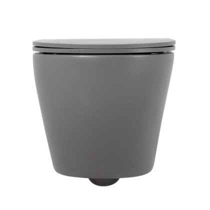 COLORATO Унитаз подвесной безободковый с креплением, серый матовый, BB062CHR-GR