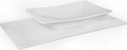 Столешница Solid Glass белая прямая 111*52см