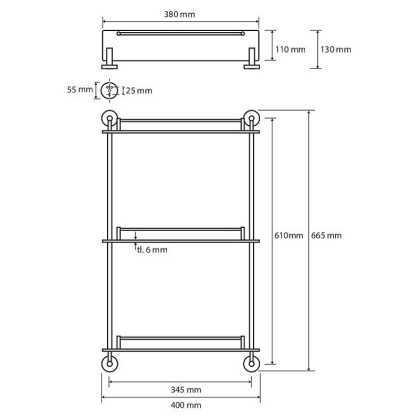 Полочка стеклянная тройная