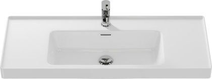 Прямоугольная тонкостенная мебельная раковина CREA с отверстием под смеситель, размером 100 см.