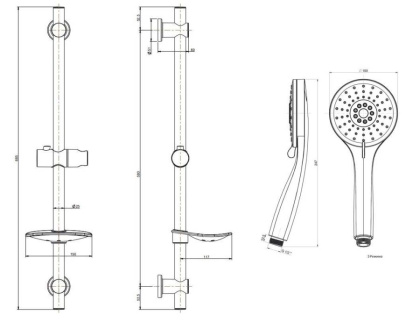 Душевой гарнитур SONATA, хром