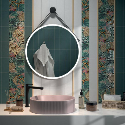 Декор HGD\A494\19056 Пальмейра флора 9,9см*20см*6,9мм (1уп/36шт/0,712м2) Ткань, шт