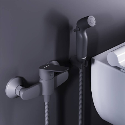 778000300 Jupiter смеситель с гигиеническим душем, чёрный