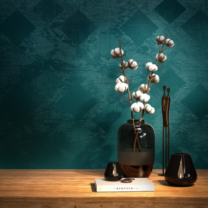 Обои виниловые Винтаж база универсальная, зеленый темный