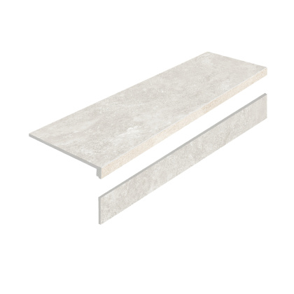 Ступень L из керамогранита MYSTICAL CHARM BIANCO 32х120 MATT с подступенником