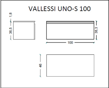 Ящик под столешницу 100см АНТРАЦИТ глянец VALLESSI UNO-S 897-100-A glossy Boheme Ящик под столешницу 100см АНТРАЦИТ глянец VALLESSI UNO-S 897-100-A glossy Boheme