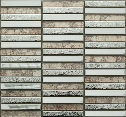Мозаика MS-621 метал стекло (15*98*8) 288*298