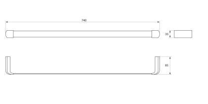 Полотенцедержатель одинарный RUSH Flores, 4х75х8 см, хром, FL08531В