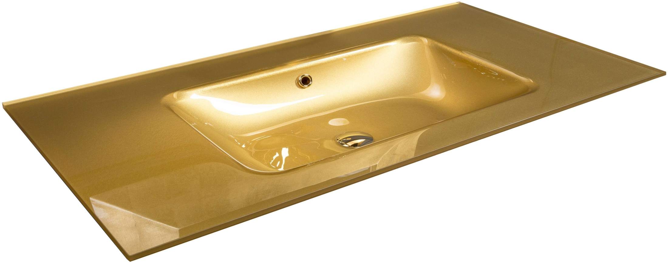 Столешница стекло 110см моноблок ЗОЛОТО