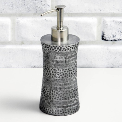 Дозатор для жидкого мыла Salm, 7,7х20,3х7,7 см, цвет серебро, K-7699