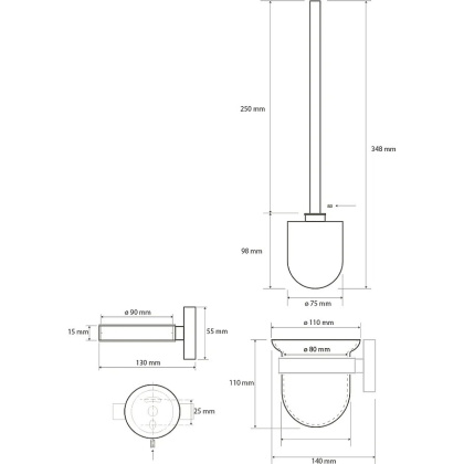 Ёршик подвесной (стекло), щётка черная