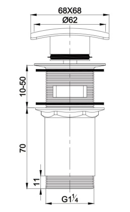 Пробка "click-clack" к сифону для умывальника F706CR (хром)