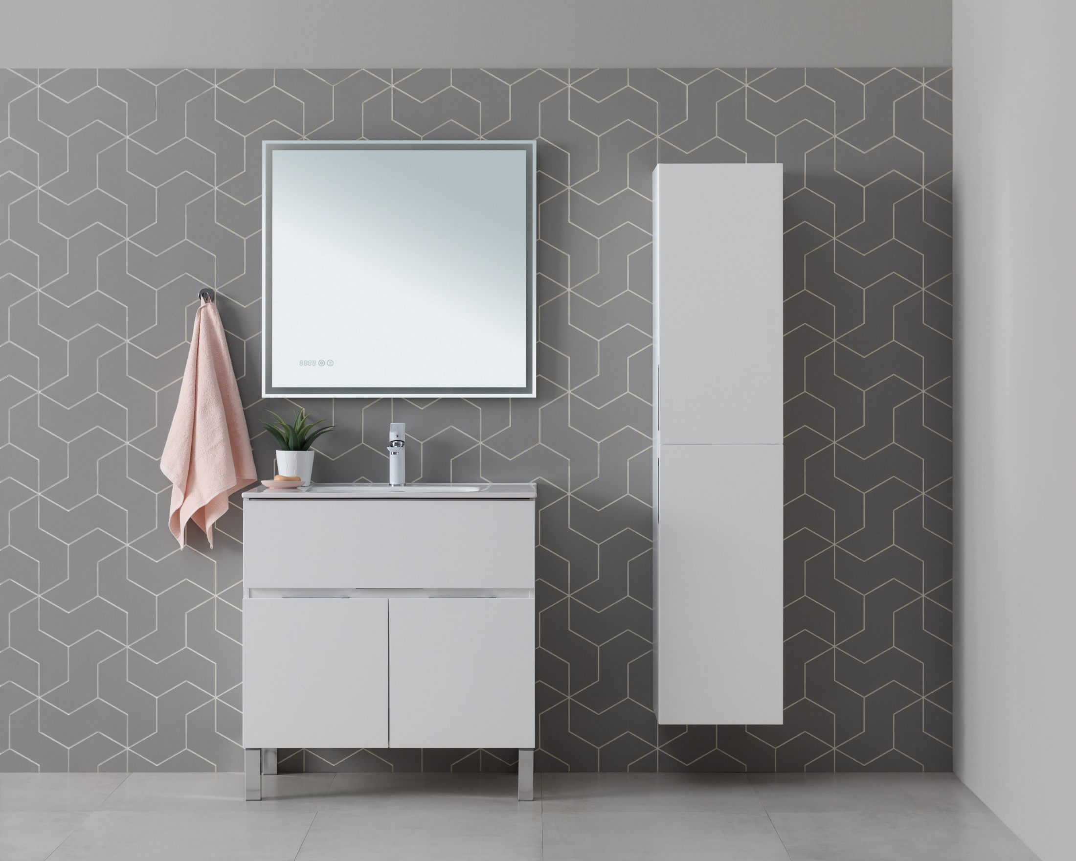 Пенал Aquanet Алвита New 35 белый матовый