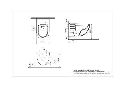Подвесной унитаз S40, безободковый