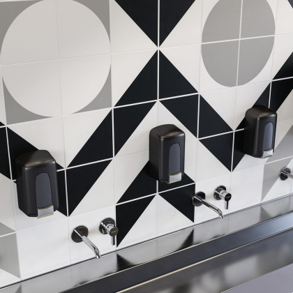 Керамический декор AZ\B009\5009 Теорема белый, серый (20см*20см*6,9мм) (10шт/0,4м2) Теорема 5, шт.