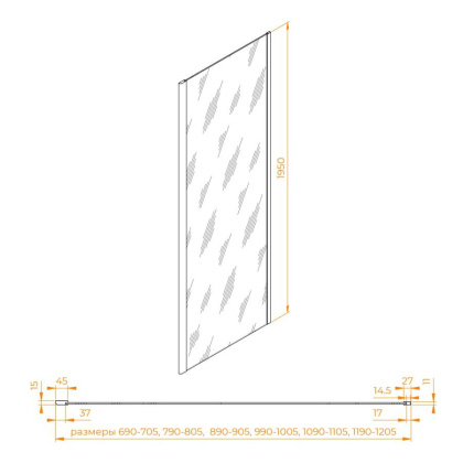 Боковая панель RGW Z-050-2Gr 600