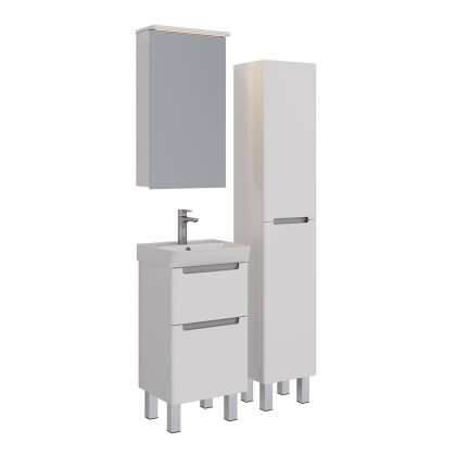 Пенал Lemark BUNO 35см подвесной/напольный, 2-х дверный, открывание лев/прав, цвет корпуса, фасада: Белый глянец