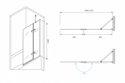Шторка на ванну ABBER Ewiges Wasser AG51120