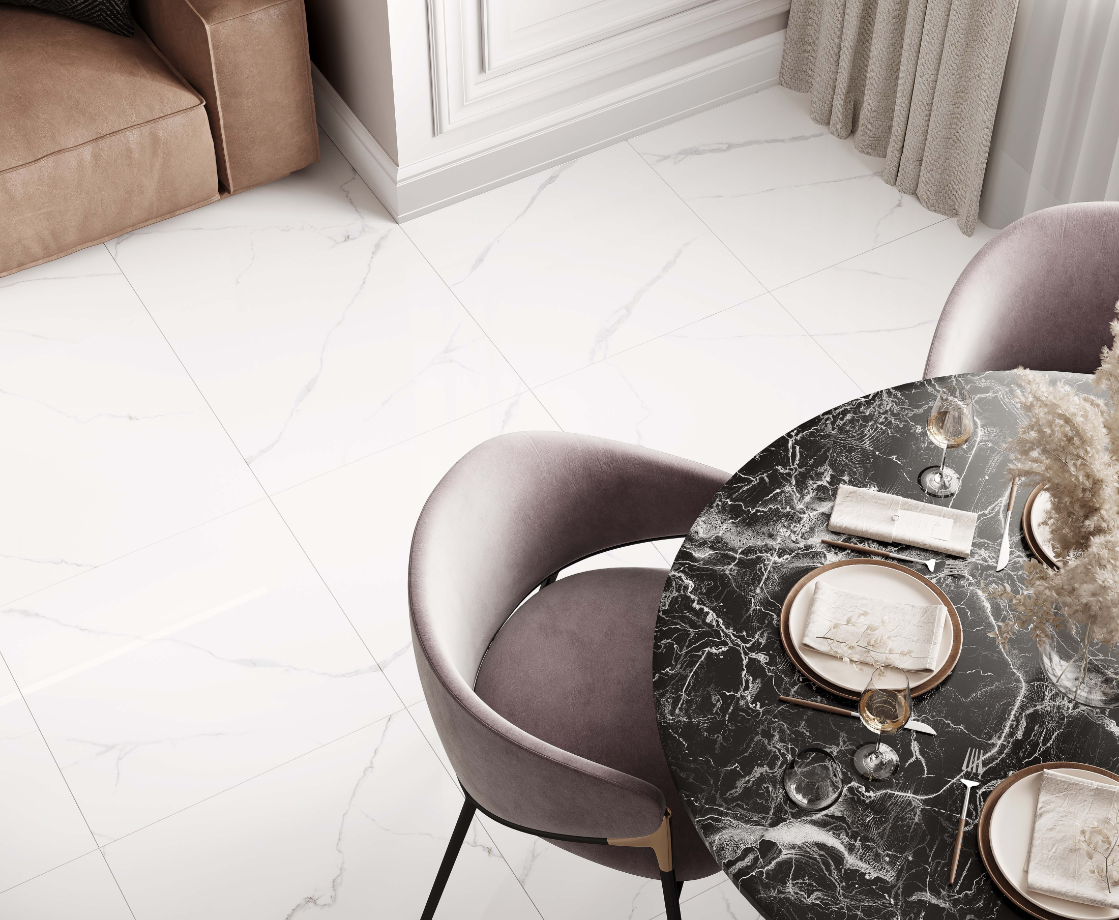 Atlantic White Керамогранит i белый 60x60 Полированный