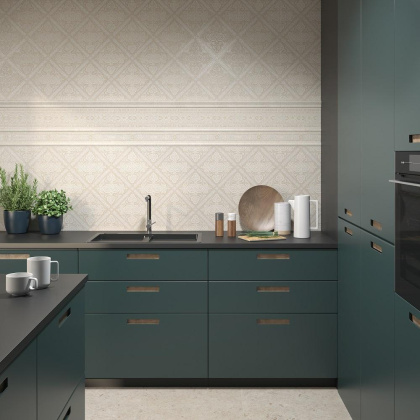 Бордюр Багет BLC024R Карму бежевый (30см*5см*1,9мм) (13шт/0,195м2) Камень, шт