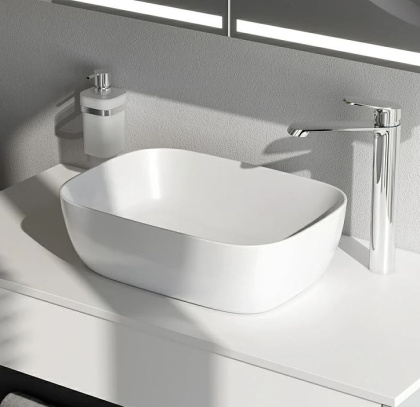 M8FWCC10450WG Func Раковина накладная, прямоугольник, 45 см, цвет Белый глянец