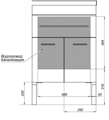 Тумба под раковину Aquanet Верона 58 белый (напольная 1 ящик 2 дверцы)