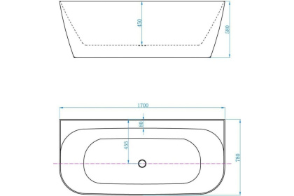 Акриловая ванна Allen Brau Priority 170x78 2.31003.20/BGM белый глянец /сине-серый, шт