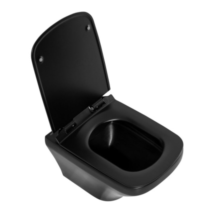 SELA Унитаз подвесной безободковый с креплением, черный матовый, BB3201CHR-MB