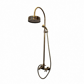 Душевая колонна MUSE со смесителем с переключателем потоков, потертая бронза