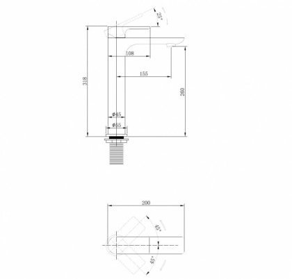 Смеситель ABBER Weiss Insel AF8011 для раковины, хром
