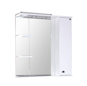 Шкаф-зеркало Onika Эльбрус 80 белый, правый, с подсветкой