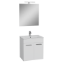 Набор Mia 60 см с дверцами (раковина, шкаф под раковину, зеркало), цвет белый глянцевый