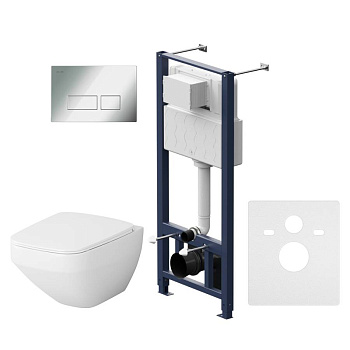 IS47051.50A1700 Инсталляция с клавишей Pro S глянец. Хром с подвесным унитазом Inspire V2.0 FlashClean с сид м/л