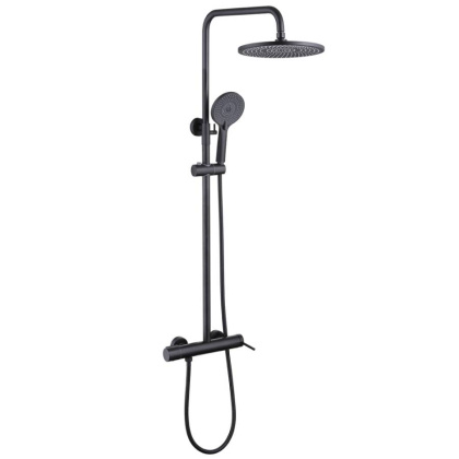 Душевая стойка ABBER Emotion AF8816B с изливом, черная матовая Душевая стойка ABBER Emotion AF8816B с изливом, черная матовая