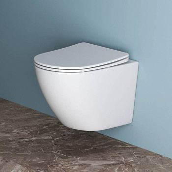 UNO Чаша унитаза подвесного c креплением и сиденьем дюропласт soft close BB3105CHR/SC