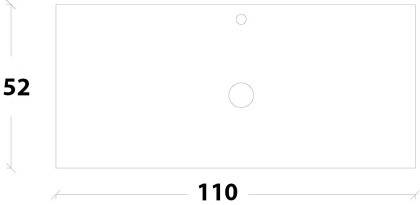 Столешница стекло 110см прямая CAPUCCINO