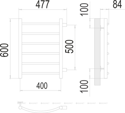 Полотенцесушитель Terminus Классик П6 400х600 бп500