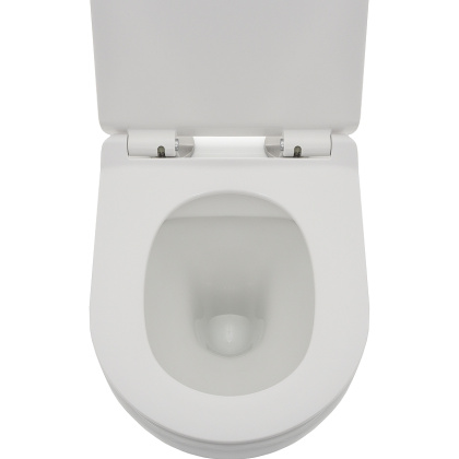 Унитаз подвесной безободковый AQUAme AQM2002 с крышкой-сиденьем микролифт, белый глянец