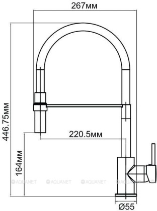 Смеситель для кухни Aquanet FF6215 синий