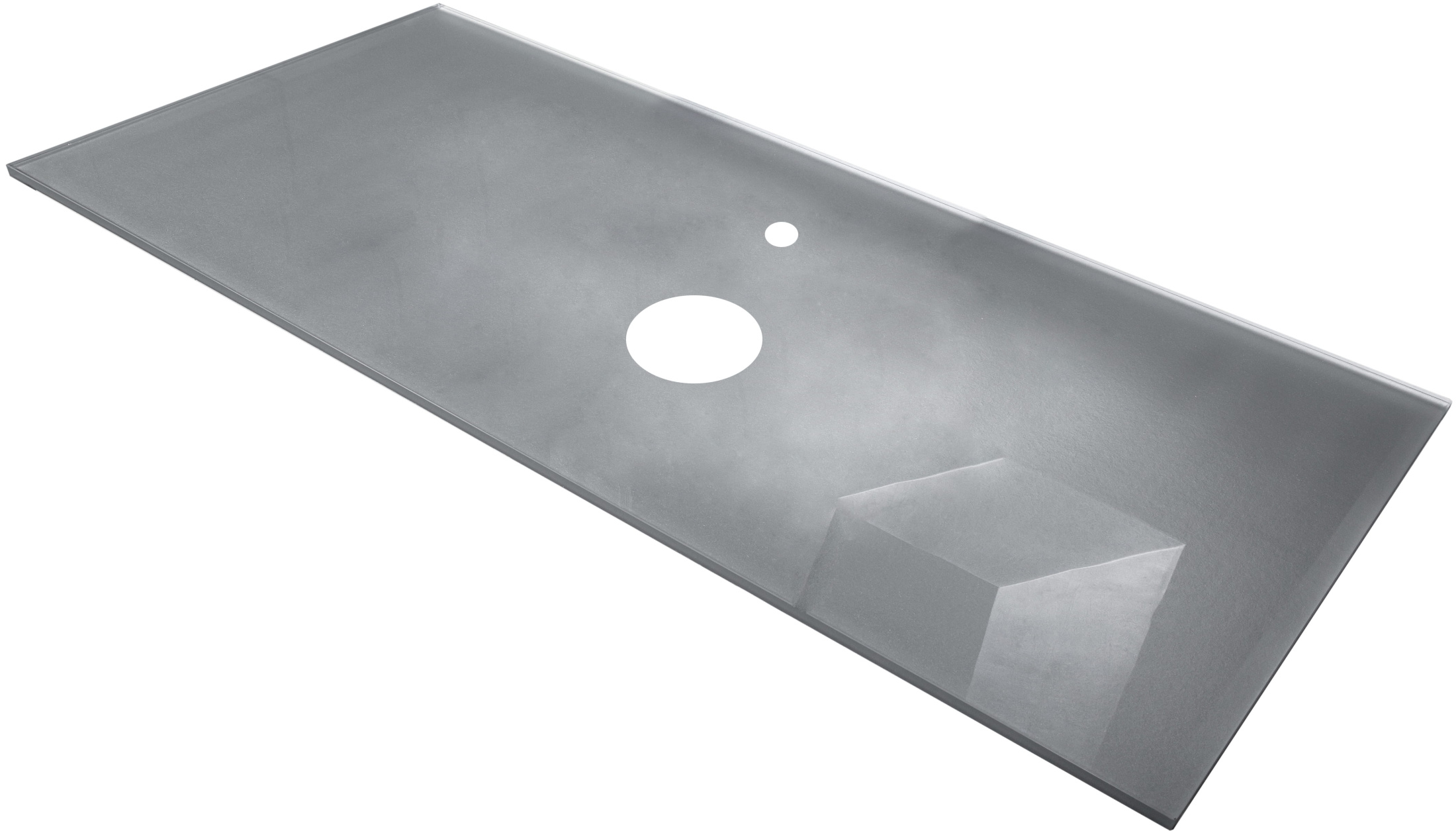 Столешница стекло 110см прямая СЕРЕБРО