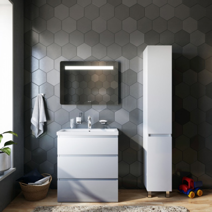 Шкаф-колонна напольный  правый GEM S, 190х30х32 см, белый, M91CSR0306WG