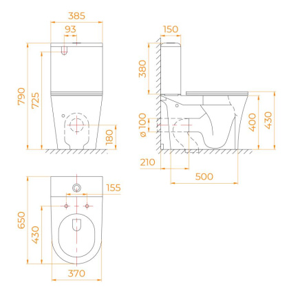 Унитаз с бачком напольный RGW SW-04
