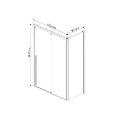 Душевой уголок Lugano VSR-1L9015CLB-1, 1500*900, черный, стекло прозрачное