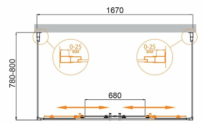 MOLVENO-AH-22-170/80-C-Cr-IV Душевой уголок