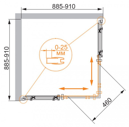 STYLUS-O-M-A-2-90-C-Cr Душевой уголок