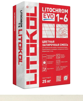 Затирка цементная LITOCHROM 1-6 EVO LE.205 жасмин 25кг