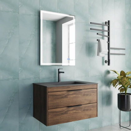 База под раковину Chiara 2D 800 подвесная, 2 выкатных ящика soft-close, С.Oak