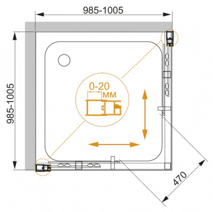 MOMENTO-A-2-90-C-Cr Душевой уголок